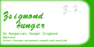 zsigmond hunger business card